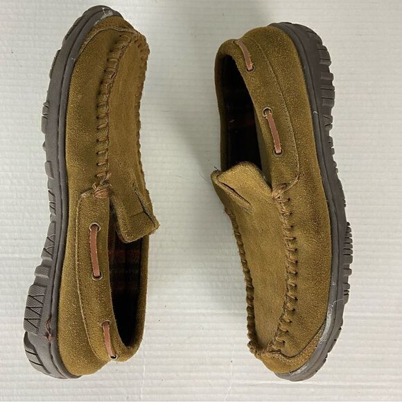 Clarks Leather Slippers Men’s Size 11 Indoor Outdoor Rubber Soles Comfort Cabin - Picture 7 of 11